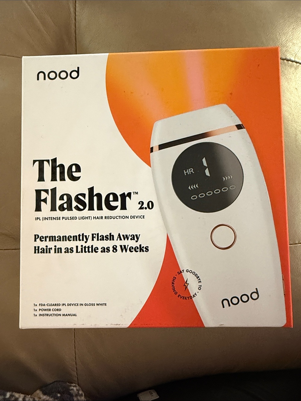 nood The Flasher 2.0 IPL Hair Reduction Device - White with Rose Gold Accents